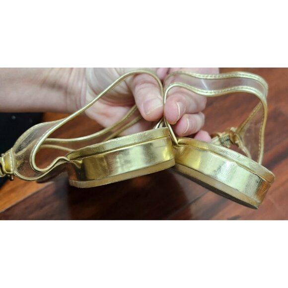 Bernardo Women’s Parker Gold Leather Thong Sandals Flat Strappy Minimalist 9.5 M - Picture 11 of 13